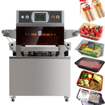 kwaliteit  semi automatic food modified atmosphere vacuum tray sealer map vacuum tray sealing machine with gas filling fabriek