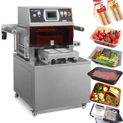 Van het de kaartdienblad van de fabriekslevering semi automatische van de de machine vacuümverpakking verzegelende van de het dienbladverzegelaar de stikstofvloed voor de sandwich van het worstvisvlees